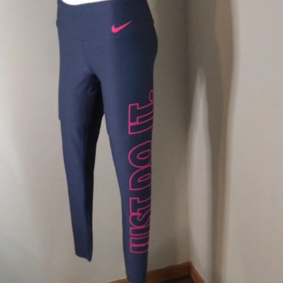 Nike Dri Fit Grey & Pink leggings Small - Picture 2 of 4